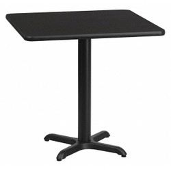 Flash Furniture Black Laminate Table Top,X-Base,Sqr,24" XU-BLKTB-2424-T2222-GG