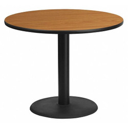 Flash Furniture Natural Laminte Table,Rnd w/Rnd Base,36" XU-RD-36-NATTB-TR24-GG