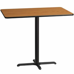Flash Furniture Natural Lam Table,Rect w/X-Base,30"x48" XU-NATTB-3048-T2230B-GG