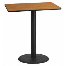 Flash Furniture Ntural Lam Table,Rect w/Rnd Base,30"x42" XU-NATTB-3042-TR24B-GG