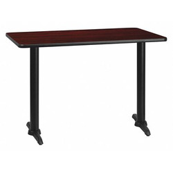 Flash Furniture Mahogany Laminate Table,T,Base,30"x42" XU-MAHTB-3042-T0522-GG