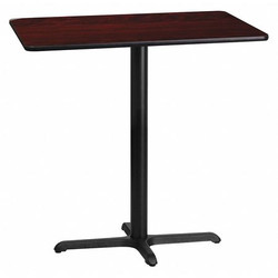 Flash Furniture Mahogany Laminate Table,X-Base,24"x42" XU-MAHTB-2442-T2230B-GG