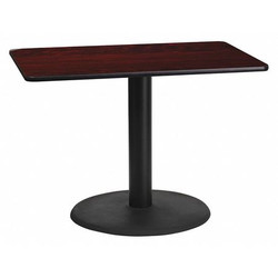 Flash Furniture Mahogany Laminate Table,Rnd Base,24"x42" XU-MAHTB-2442-TR24-GG