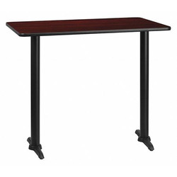 Flash Furniture Mahogany Laminate Table,T,Base,30"x48" XU-MAHTB-3048-T0522B-GG