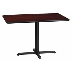 Flash Furniture Mahogany Laminate Table,X-Base,24"x42" XU-MAHTB-2442-T2230-GG