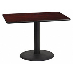 Flash Furniture Mahogany Laminate Table,Rnd Base,30"x42" XU-MAHTB-3042-TR24-GG