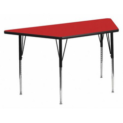 Flash Furniture Activity Table,Trapezoid,Red,25"x46" XU-A2448-TRAP-RED-H-A-GG