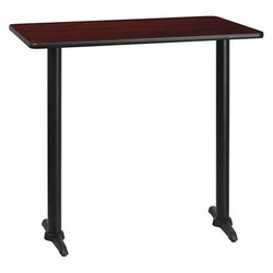 Flash Furniture Mahogany Laminate Table,T,Base,30"x42" XU-MAHTB-3042-T0522B-GG