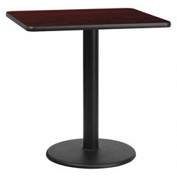 Flash Furniture Mahogany Laminate Table,Rnd Base,Sqr,30" XU-MAHTB-3030-TR18-GG