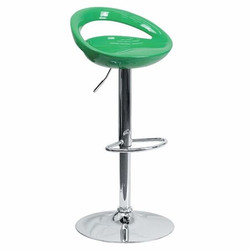 Flash Furniture Green Vinyl Barstool,Adj Height CH-TC3-1062-GN-GG