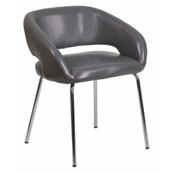 Flash Furniture Gray Leather Side Chair CH-162731-GY-GG