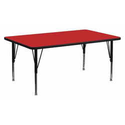 Flash Furniture Activity Table,Rect,Red,24"x60" XU-A2460-REC-RED-H-P-GG