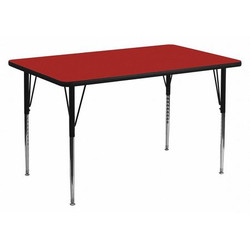 Flash Furniture Activity Table,Rect,Red,30"x60" XU-A3060-REC-RED-T-A-GG