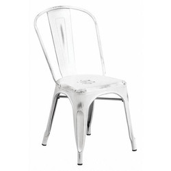 Flash Furniture Distressed White Metal Chair ET-3534-WH-GG