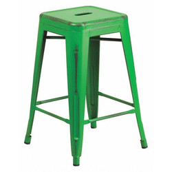 Flash Furniture Distressed Green Metal Stool ET-BT3503-24-GN-GG