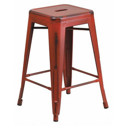 Flash Furniture Distressed Red Metal Stool ET-BT3503-24-RD-GG