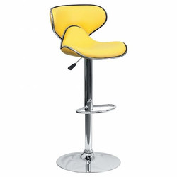 Flash Furniture Yellow Vinyl Barstool,Adj Height DS-815-YEL-GG