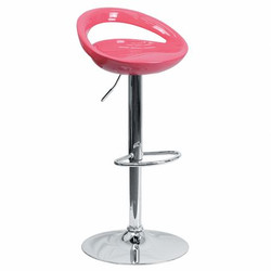 Flash Furniture Pink Vinyl Barstool,Adj Height CH-TC3-1062-PK-GG