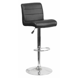 Flash Furniture Black Vinyl Barstool,Adj Height DS-8101B-BK-GG