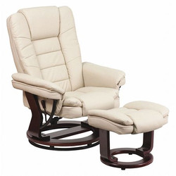Flash Furniture Beige Leather Recliner-Ottoman BT-7818-BGE-GG