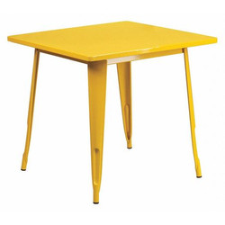 Flash Furniture Yellow Metal Table,31.5SQ ET-CT002-1-YL-GG