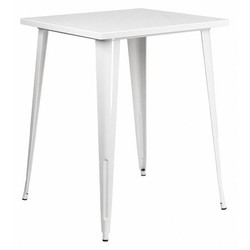 Flash Furniture White Metal Bar Table,31.5SQ CH-51040-40-WH-GG