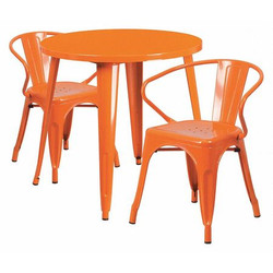 Flash Furniture Orange Metal Set,30RD CH-51090TH-2-18ARM-OR-GG