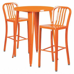 Flash Furniture Orange Metal Bar Set,30RD CH-51090BH-2-30VRT-OR-GG