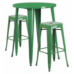 Flash Furniture Green Metal Bar Set,30RD CH-51090BH-2-30SQST-GN-GG