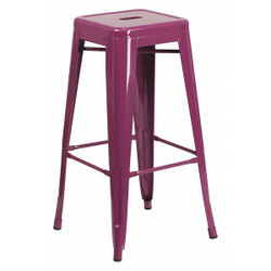 Flash Furniture Purp Backless Metal Stool,30" ET-BT3503-30-PUR-GG