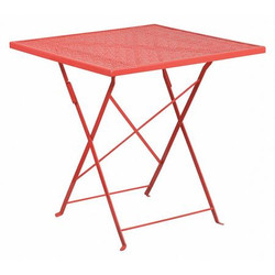 Flash Furniture Red Folding Patio Table,28SQ CO-1-RED-GG