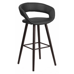 Flash Furniture Black Vinyl Barstool,29"H CH-152560-BK-VY-GG