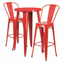 Flash Furniture Red Metal Bar Set,24RD CH-51080BH-2-30CAFE-RED-GG