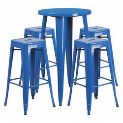 Flash Furniture Blue Metal Bar Set,24RD CH-51080BH-4-30SQST-BL-GG