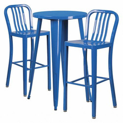 Flash Furniture Blue Metal Bar Set,24RD CH-51080BH-2-30VRT-BL-GG