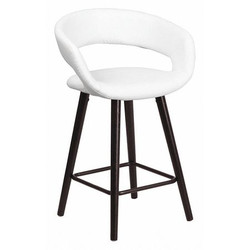 Flash Furniture White Vinyl Counter Stool,24"H CH-152561-WH-VY-GG