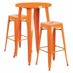 Flash Furniture Orange Metal Bar Set,24RD CH-51080BH-2-30SQST-OR-GG