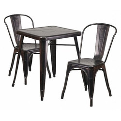 Flash Furniture Antique Metal Table Set,23.75SQ CH-31330-2-30-BQ-GG