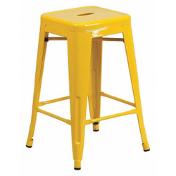 Flash Furniture Yell Backless Metal Stool,24" CH-31320-24-YL-GG