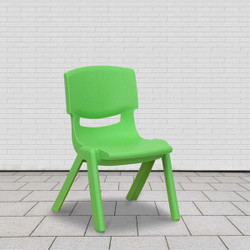 Flash Furniture Green Plastic Stackable School Cha,PK10 10-YU-YCX-003-GREEN-GG