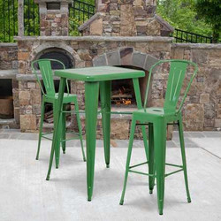 Flash Furniture Green Metal Indoor-Outdoor Barstool,PK4 4-CH-31320-30GB-GN-GG