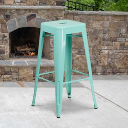 Flash Furniture Backless Mint Green Indoor-Outdoor,PK4 4-ET-BT3503-30-MINT-GG