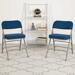 Flash Furniture Navy Fabric Folding Chair,PK4 4-AW-MC320AF-NVY-GG