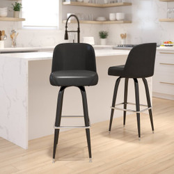 Flash Furniture Metal Barstool with Swivel Bucket S,PK2 2-XU-F-125-GG