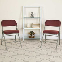 Flash Furniture Burgundy Fabric Folding Chair,PK4 4-AW-MC320AF-BG-GG