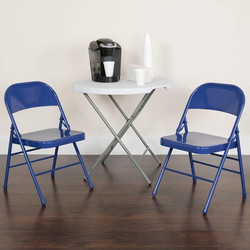 Flash Furniture Cobalt Blue Folding Chair,PK4 4-HF3-BLUE-GG