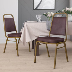 Flash Furniture Brown Vinyl Banquet Chair,PK4 4-FD-BHF-1-ALLGOLD-BN-GG