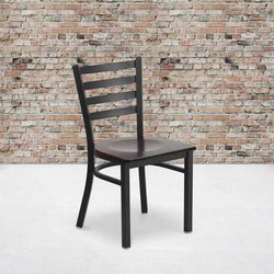 Flash Furniture Black Ladder Chair-Wal Seat,PK2 2-XU-DG694BLAD-WALW-GG
