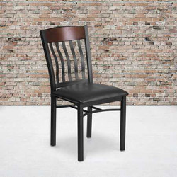Flash Furniture Bk/Nat Vert Chair-Black Seat,PK2 2-XU-DG-60618-WAL-BLKV-GG