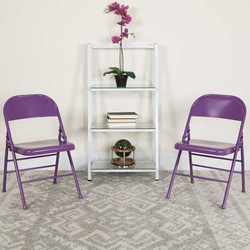 Flash Furniture Impulsive Purple Folding Chair,PK2 2-HF3-PUR-GG